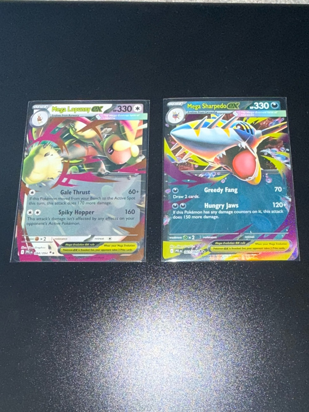 Pokémon Cards- Phantasmal Flames Mega Lopunny Ex & Mega Sharpedo ex - Holo